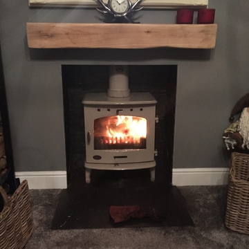 oak mantle finish