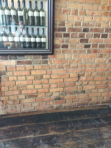 reclaimed brick wall