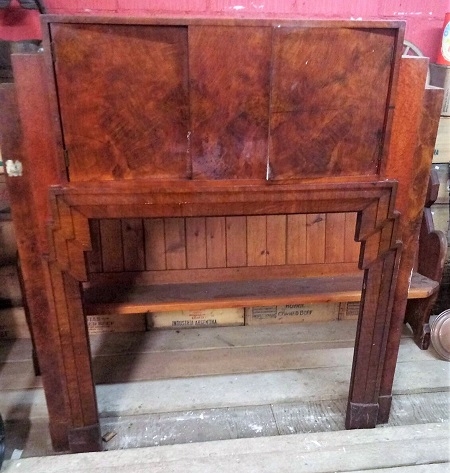 Original Art Deco Fire Surround with hidden cupboard overmantle