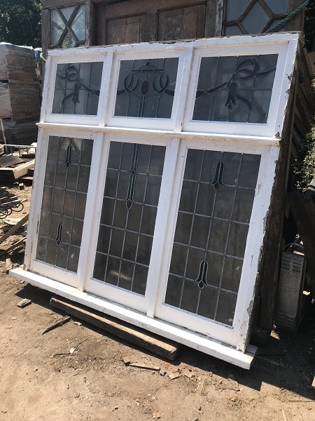 Large Reclaimed 6 Panel Stained Glass Window