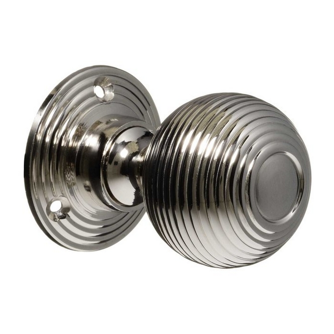 Victorian Style Door Knobs - Nickel Beehive (pair)