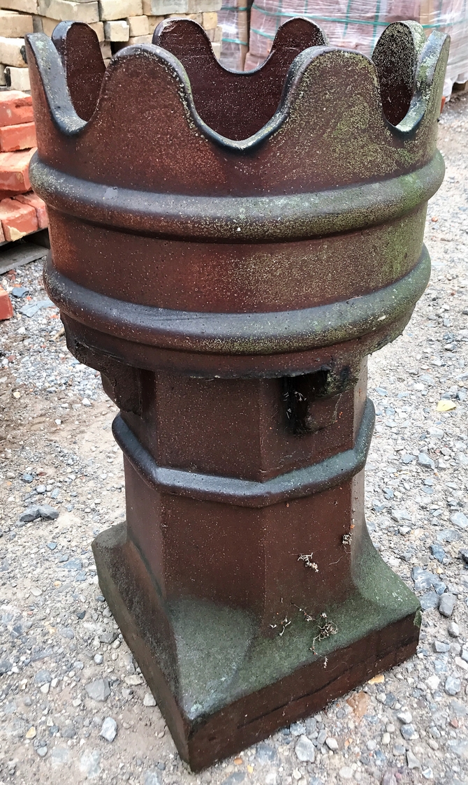 Reclaimed Dark Glazed Queen Chimney Pot