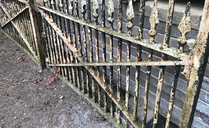Pair of Reclaimed Wrought Iron Entrance Gates