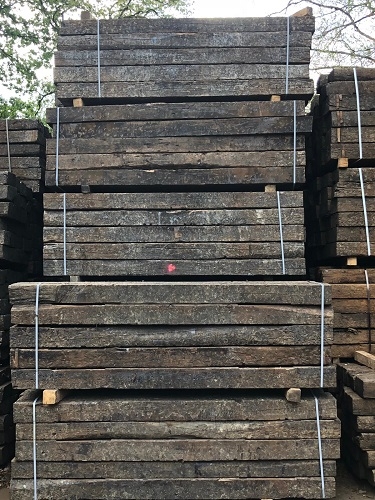 RECLAIMED A GRADE OAK RAILWAY SLEEPERS  2.6m x 250 x 150mm