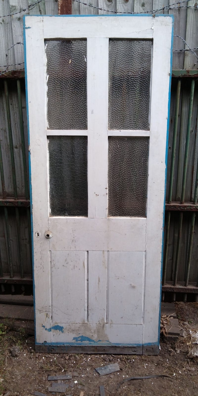 Reclaimed Frosted Half Glazed Door