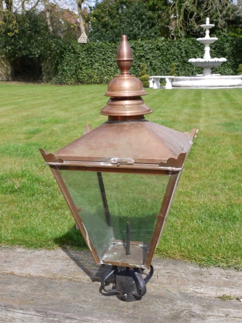 Large Copper Finish Victorian Style lamp top