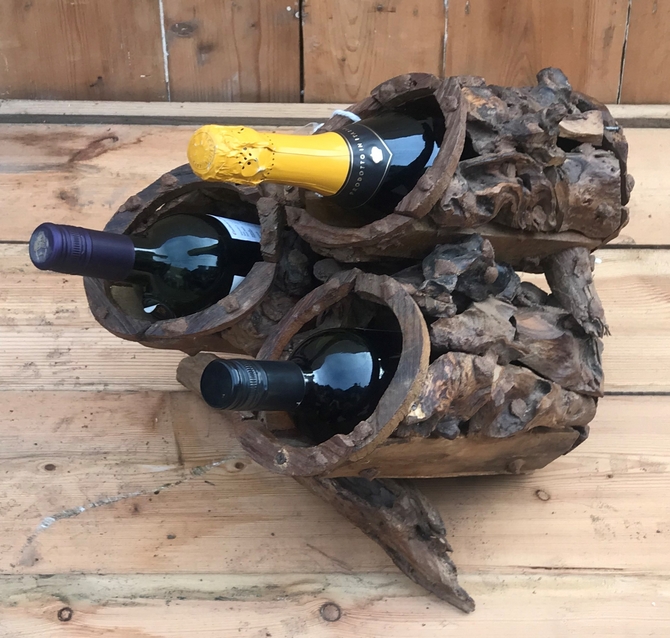 Driftwood 3 Bottle Wine Holder