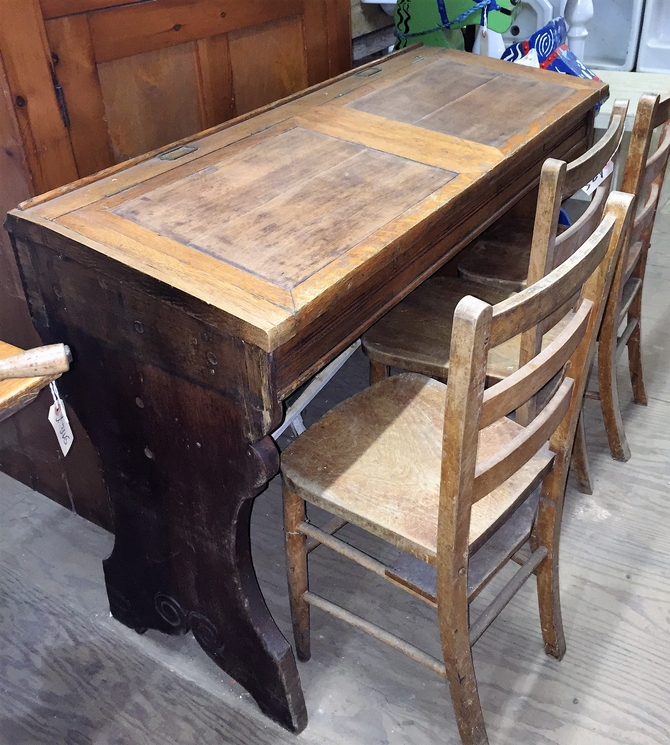 Reclaimed Antique Twin School Desk