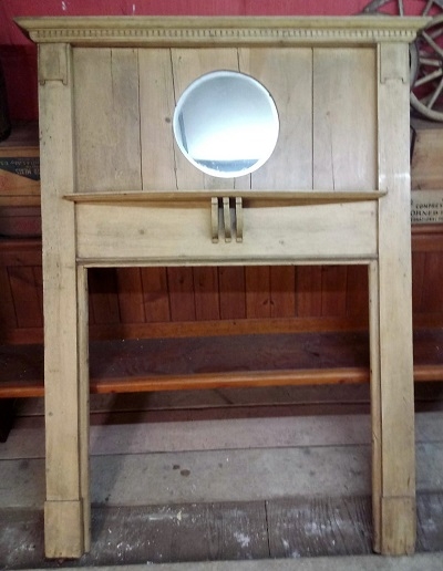 Original Stripped Pine Fire Surround with mirror overmantle