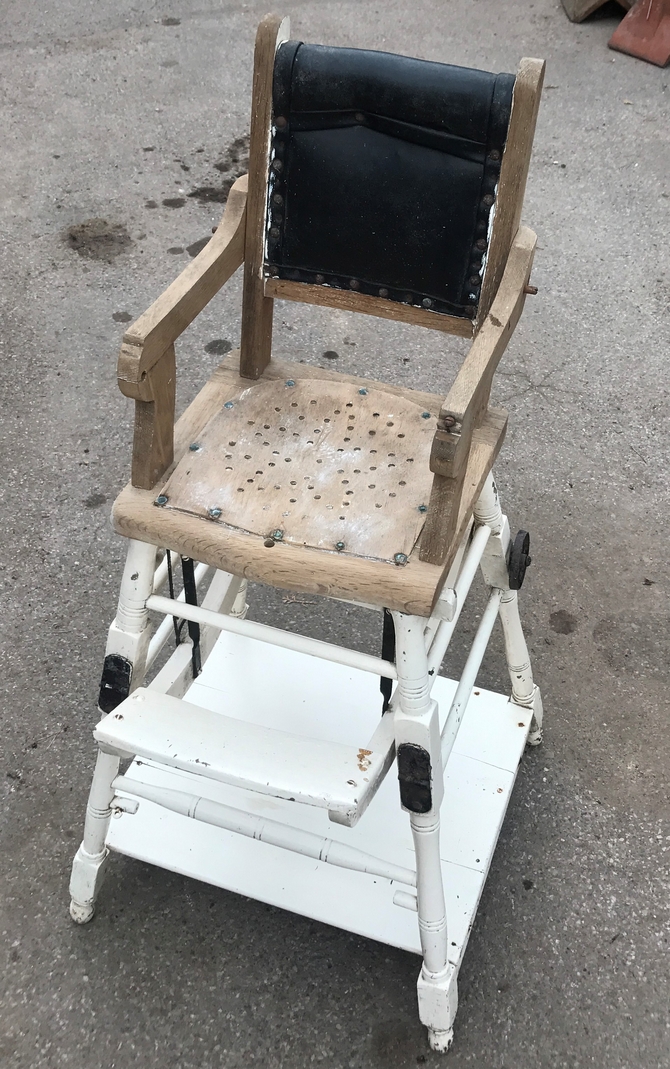 Antique French Metamorphosis Childrens Chair/High Chair