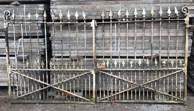 Pair of Reclaimed Wrought Iron Entrance Gates