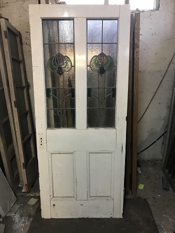 Reclaimed Stained Glass Painted Door