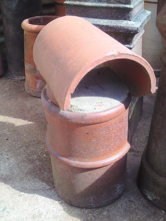 Reclaimed Chimney Pot with Hood