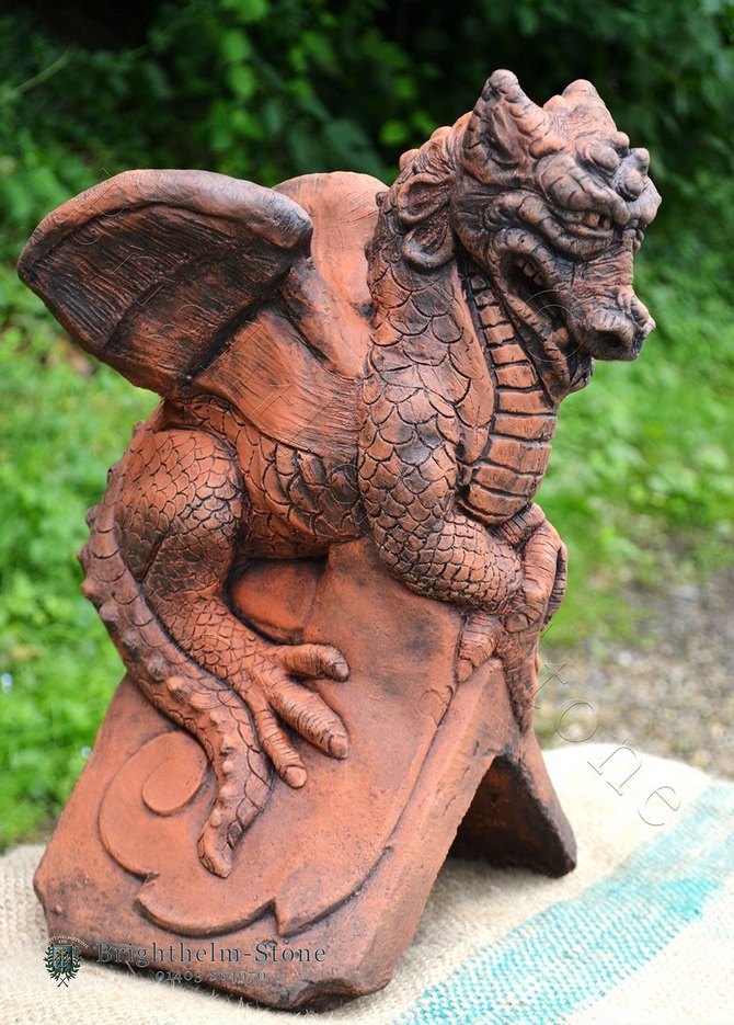 Dragon roof finial angled ridge 