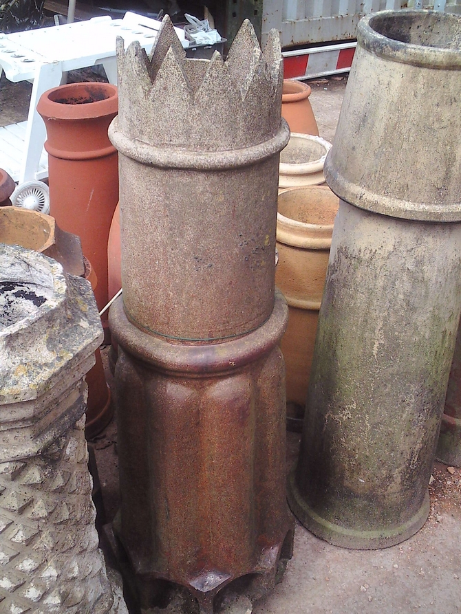 Reclaimed Glazed Crown Top Chimney Pot