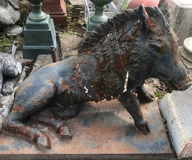 Cast Iron Wild Boar Statue