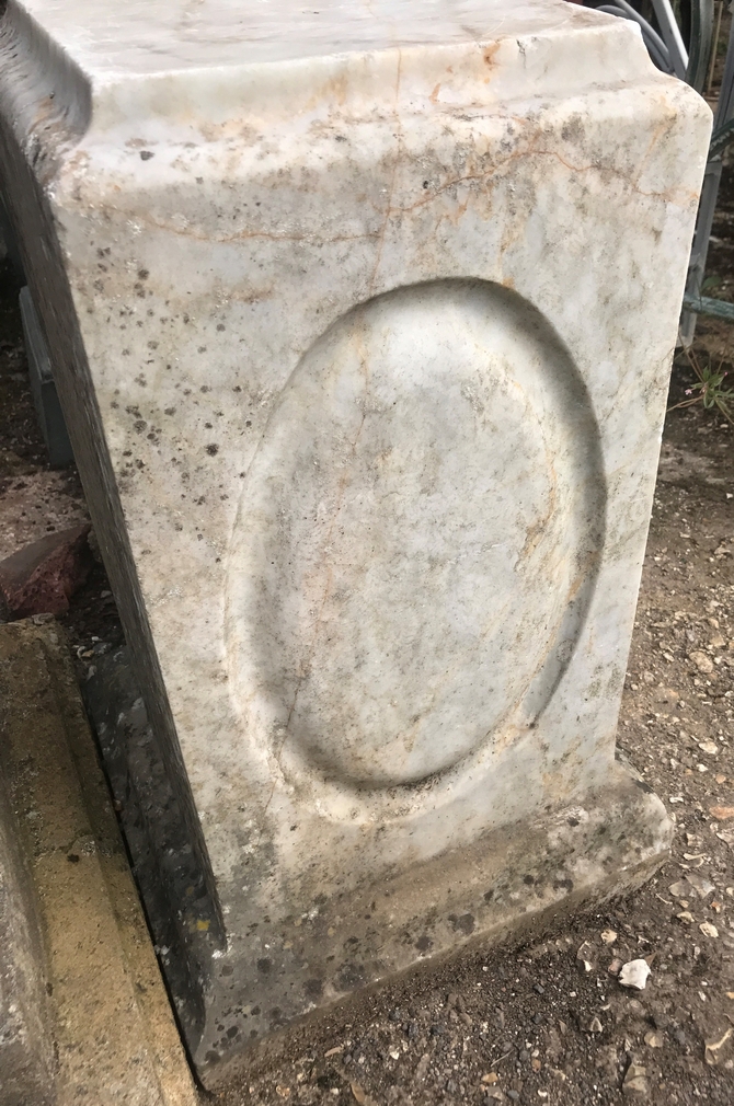 Pair of Reclaimed Marble Plinths