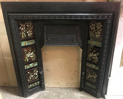 Original Antique Cast Iron Fireplace Insert