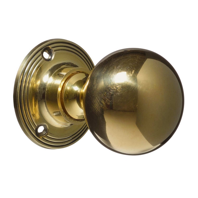 Victorian Style Door Knobs - Brass Plain (pair)