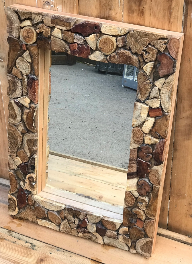 Teak Framed Mirror Small