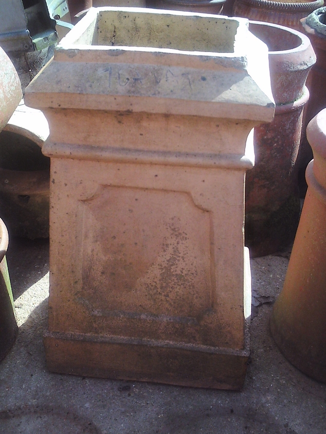 Square Base Buff Chimney Pot