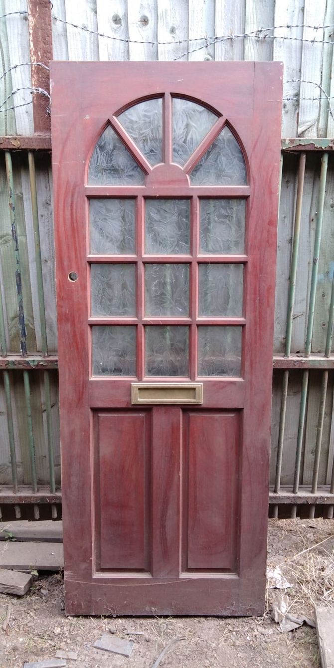 Reclaimed Half Glazed Front 13 Panel Front Door