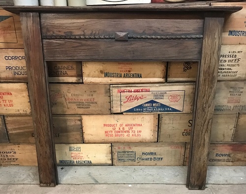 Large Wooden Fire Surround with mirrored overmantle