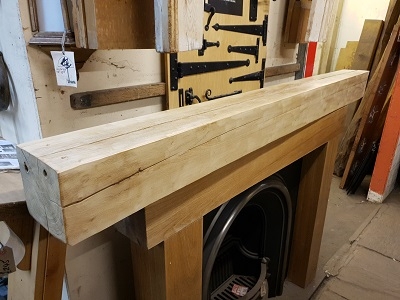 Reclaimed English Oak Beam Inglenook Fireplace