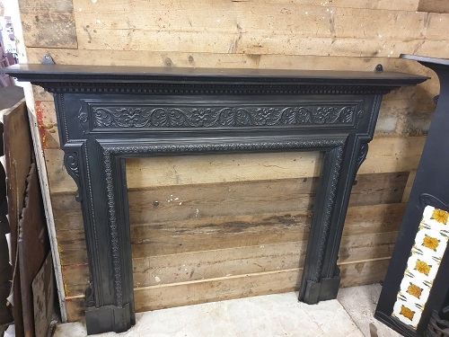 Large Decorative Original Cast Iron Surround