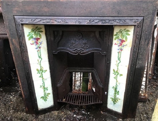 Original Decorative Cast Iron Tiled Insert