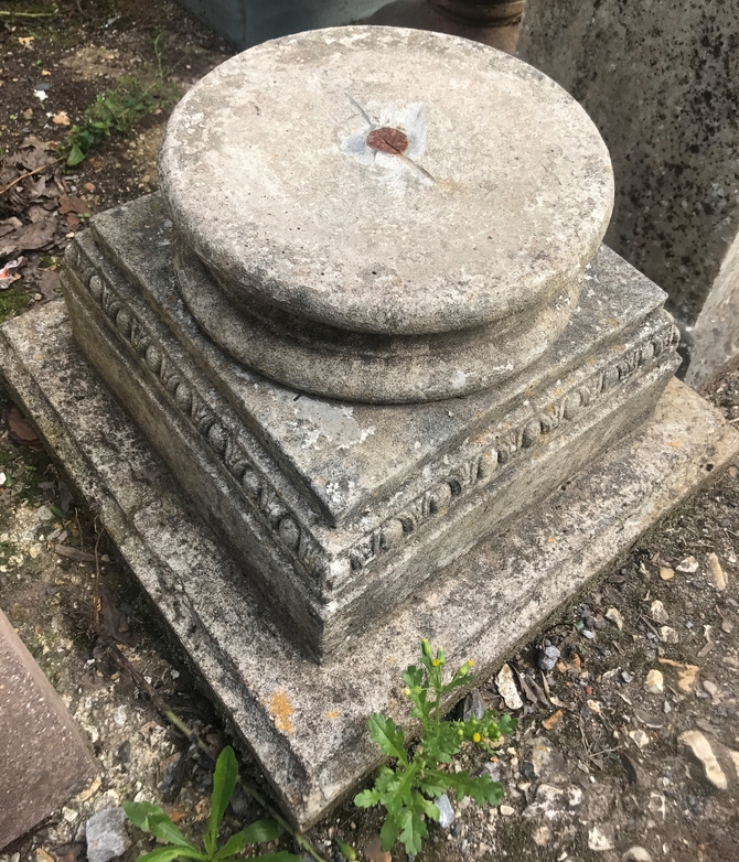 Reclaimed Stone Urn Plinth