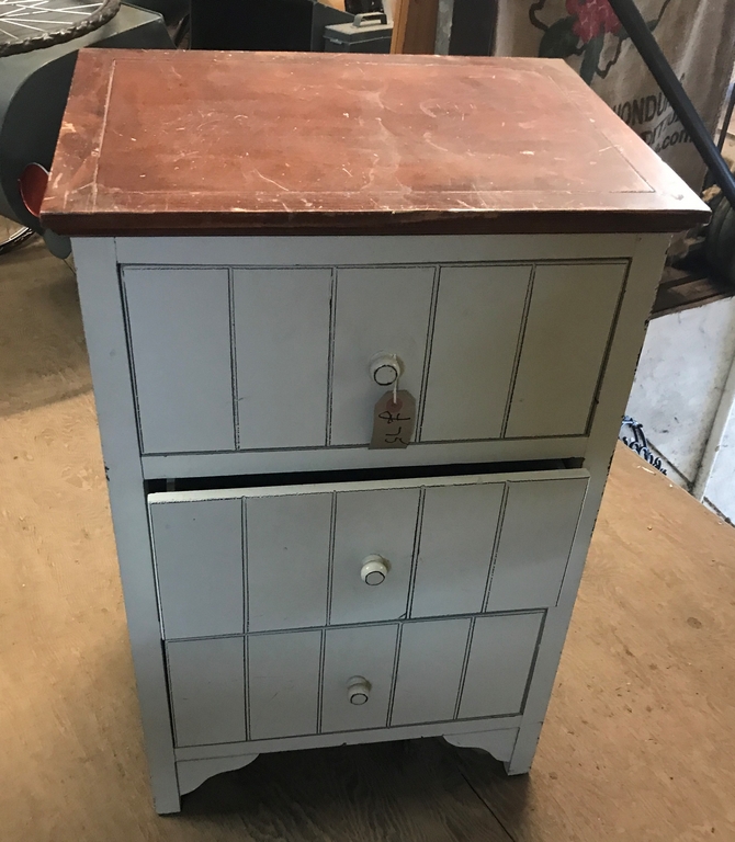 Reclaimed 3 Draw Bedside Unit