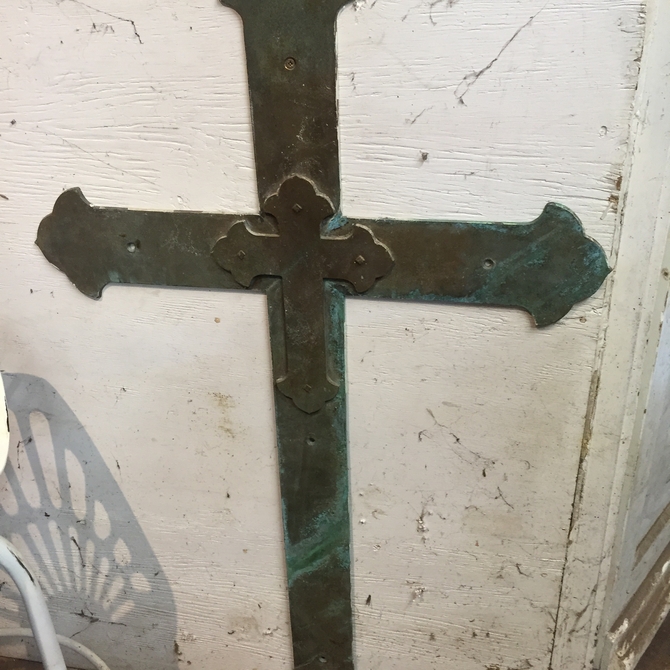 vintage large bronze cross