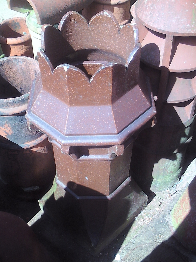 Glazed Octagon Crown Top Chimney Pot