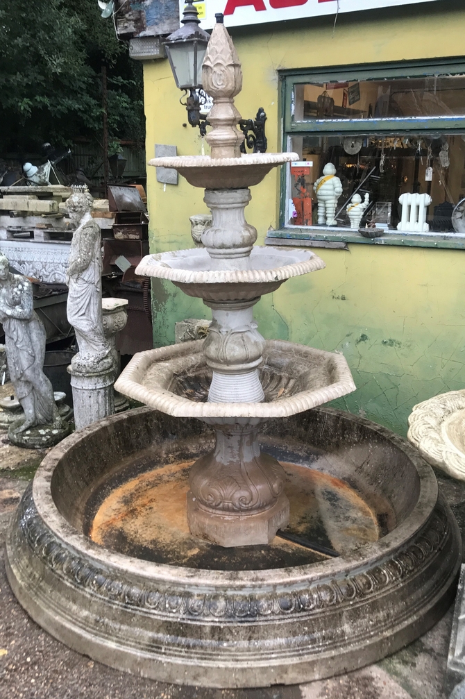 Reclaimed Fibreglass/Resin 3 Tier Fountain