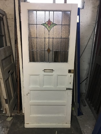 Reclaimed Stained Glass Painted Door