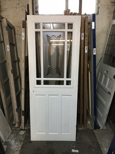 Reclaimed Modern White Glazed Door SOLD