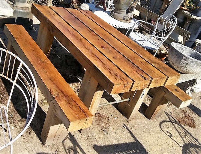 Bespoke Handmade Oak Picnic Table and Bench Set