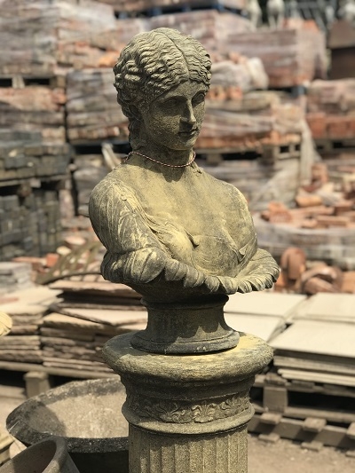 Bust of Antonia & Fluted Column