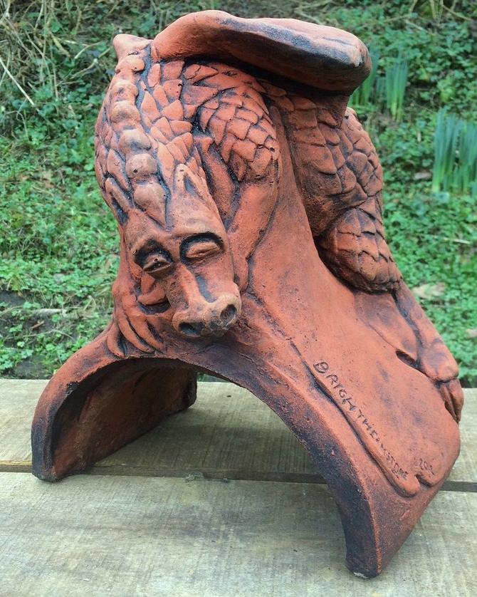 Baby J Dragon Roof finial half round ridge tile