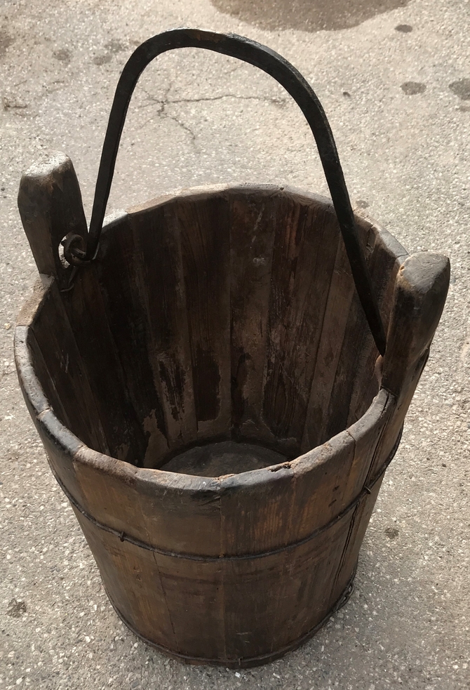 Vintage Old Wooden Farm Buckets