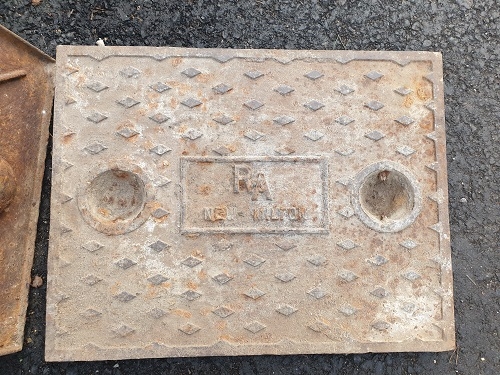 Salvaged Cast Iron Manhole/Inspection Cover 657 x 508mm