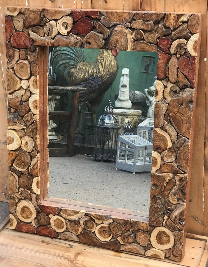 Teak Framed Mirror Medium