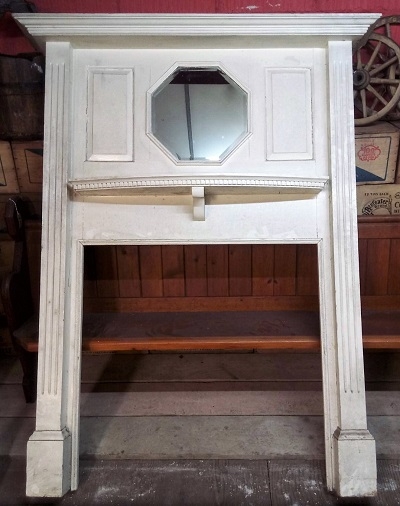 Original Wooden Fire Surround with mirror over mantle