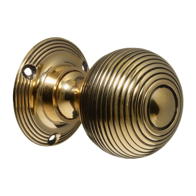 Victorian Style Door Knobs - Brass Beehive - Large (pair)