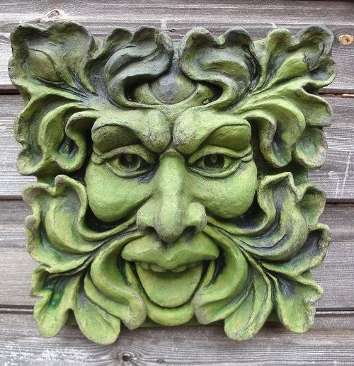 Square Green man wall plaque