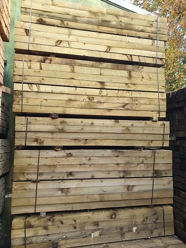 ❌ SALE ❌ NEW SOFTWOOD TREATED SLEEPERS 2.4m x 200mm x 100mm (inc VAT)