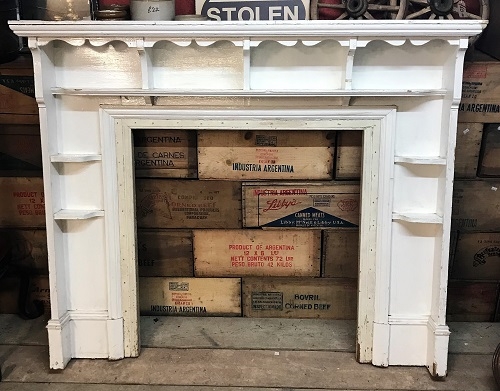 Original White Painted Wooden Fire Surround SOLD