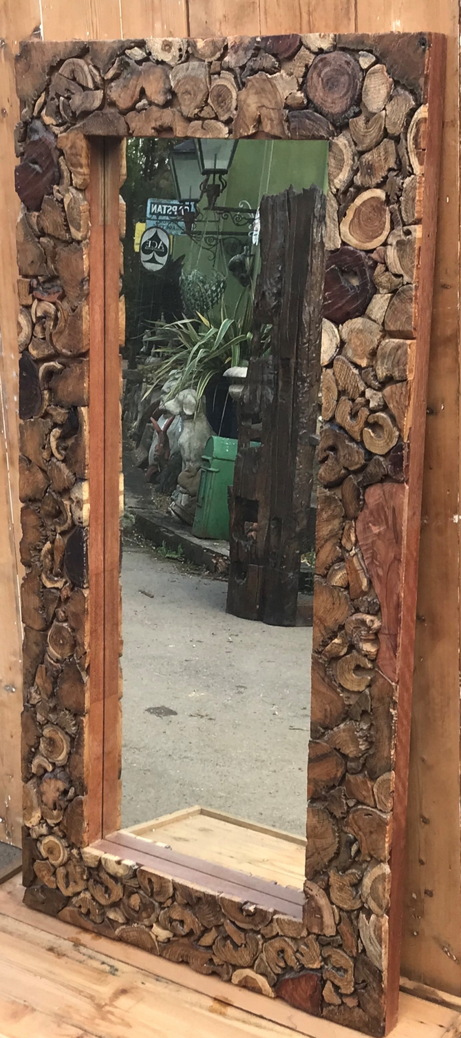 Teak Framed Mirror Large