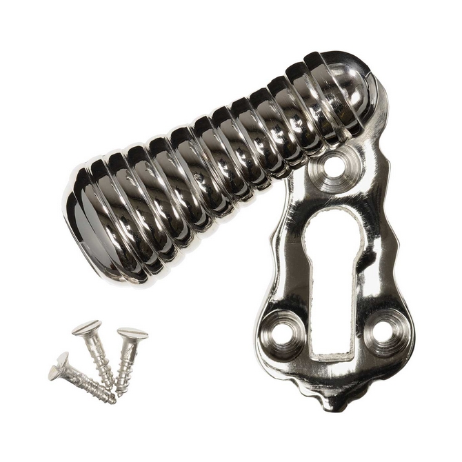 Keyhole Cover Escutcheon - Nickel Beehive Teardrop (single)